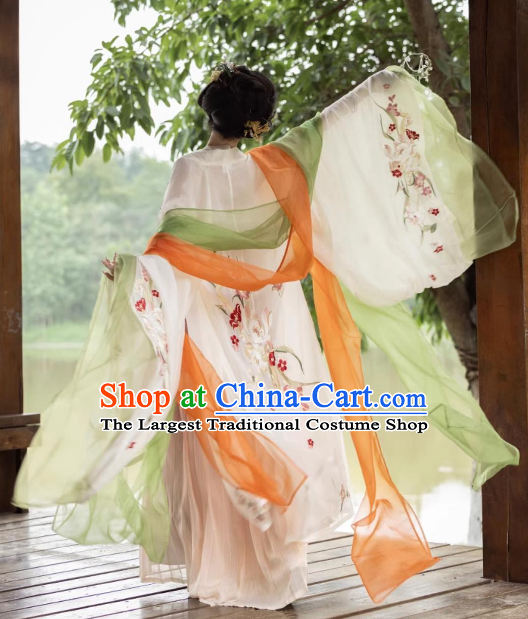 Chinese Tang Dynasty Embroidered Dresses Traditional Princess Hanfu Ancient China Woman Clothing