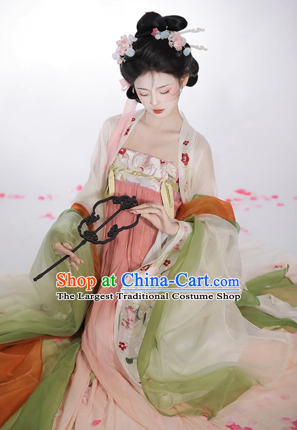 Chinese Tang Dynasty Embroidered Dresses Traditional Princess Hanfu Ancient China Woman Clothing