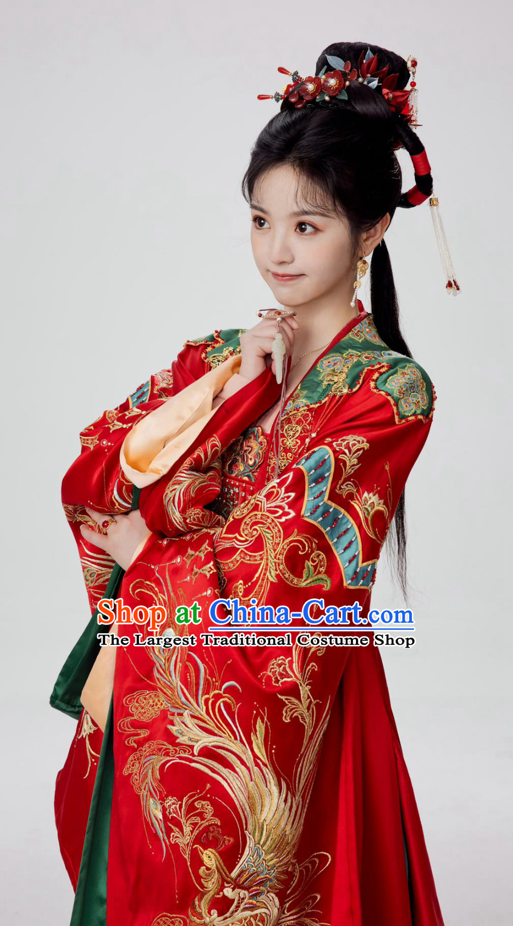 Chinese Traditional Wedding Dress Hanfu Online Shop Romantic TV Series Wrong Carriage Right Groom Ancient Bride Li Yu Hu Garment Costumes