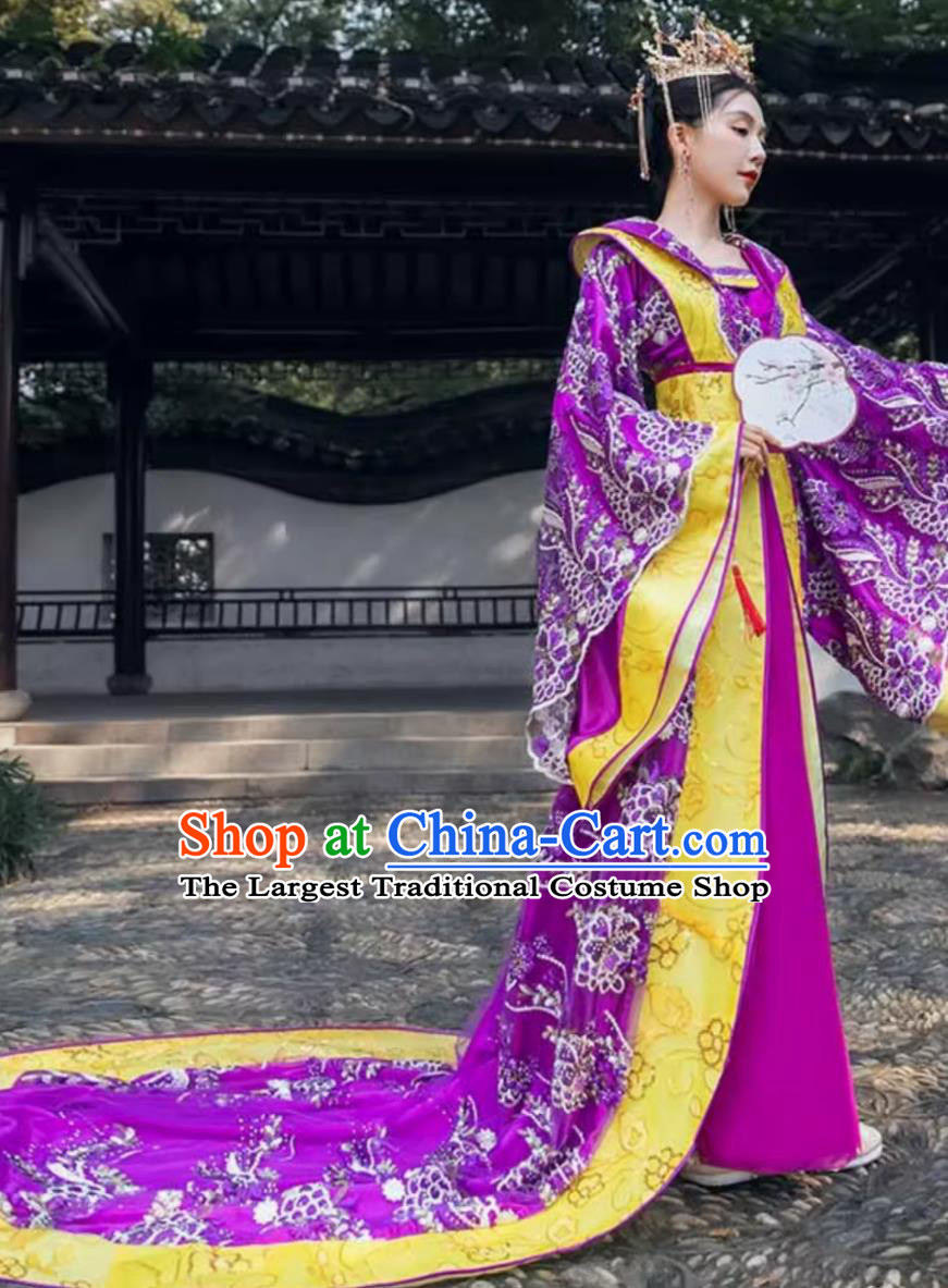 Purple Tang Dynasty Wide Sleeve Large Size Dress Empress Costumes Ancient Chinese Clothing Traditional Hanfu Online Shop