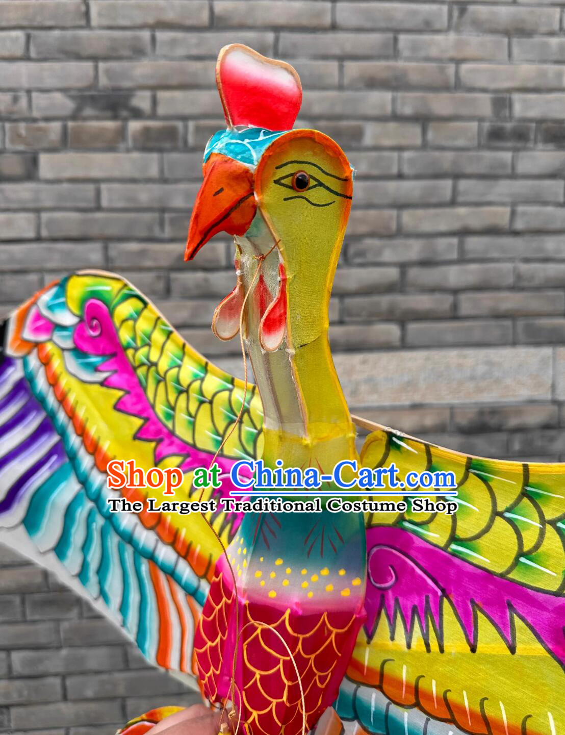 Chinese Hand Painted Phoenix Kite Craft Weifang Traditional Handmade Bamboo Kite
