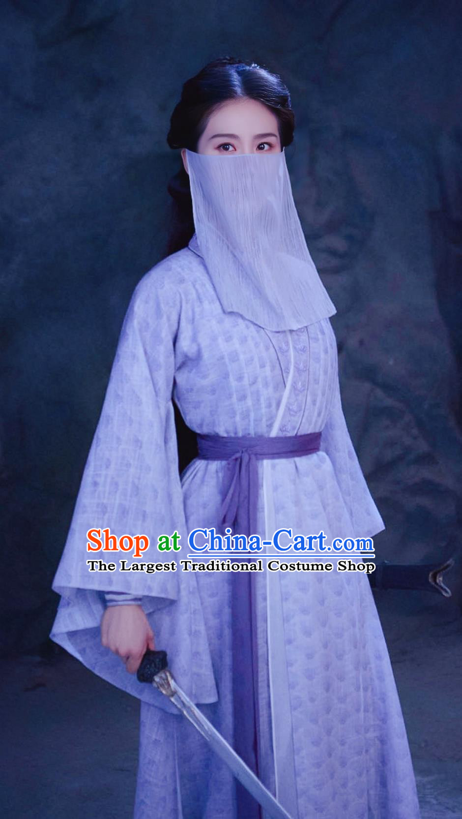 China Ancient Female Assassin Clothing Wuxia Drama Lilac Dress 2023 TV Series A Journey To Love Swordswoman Ren Ru Yi Costume