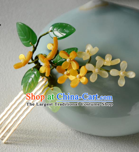 China Ancient Princess Hairpin Handmade Song Dynasty Osmanthus Hair Comb Traditional Chinese Hanfu Hair Jewelry