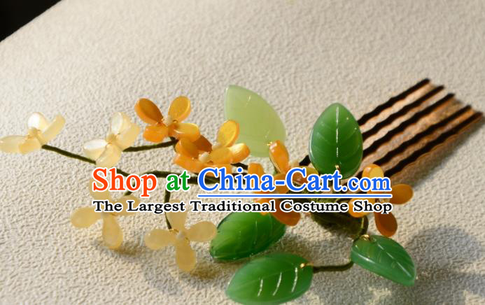 China Ancient Princess Hairpin Handmade Song Dynasty Osmanthus Hair Comb Traditional Chinese Hanfu Hair Jewelry