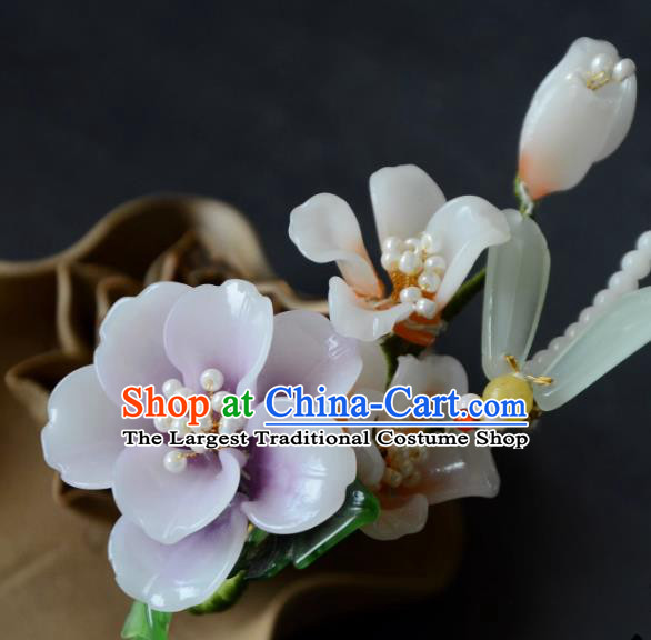 Traditional Chinese Hanfu Hair Jewelry China Ancient Princess Lilac Flower Hairpin Handmade Ming Dynasty Hair Comb