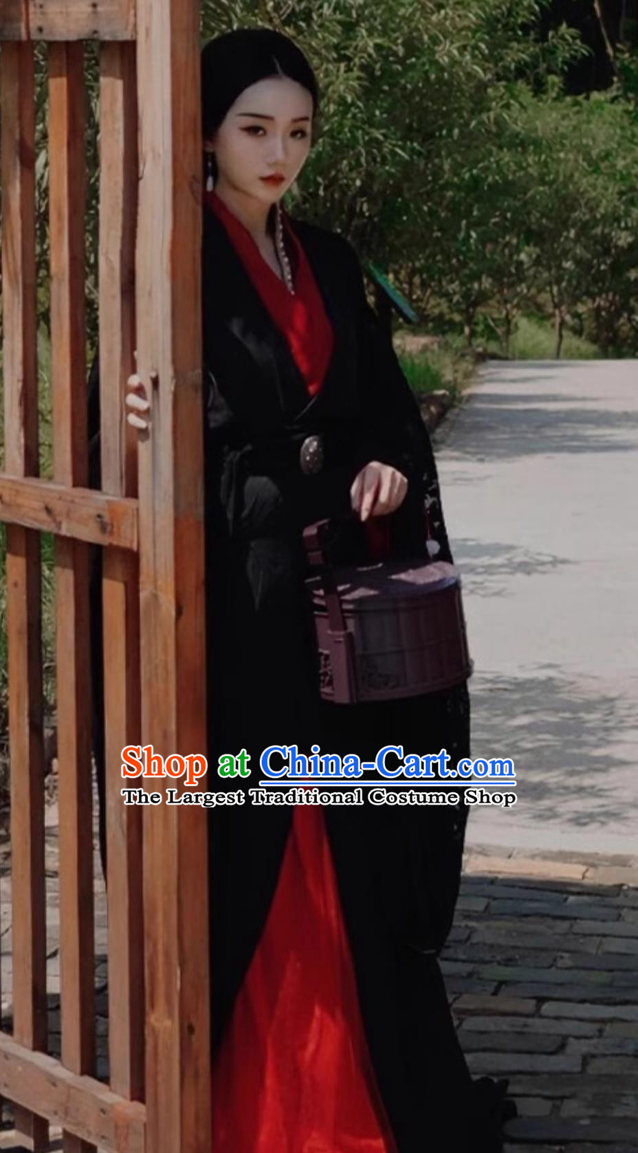 Ancient China Swordswoman Costume Black Warring States Robe Chinese Han Dynasty Noble Woman Hanfu Clothing