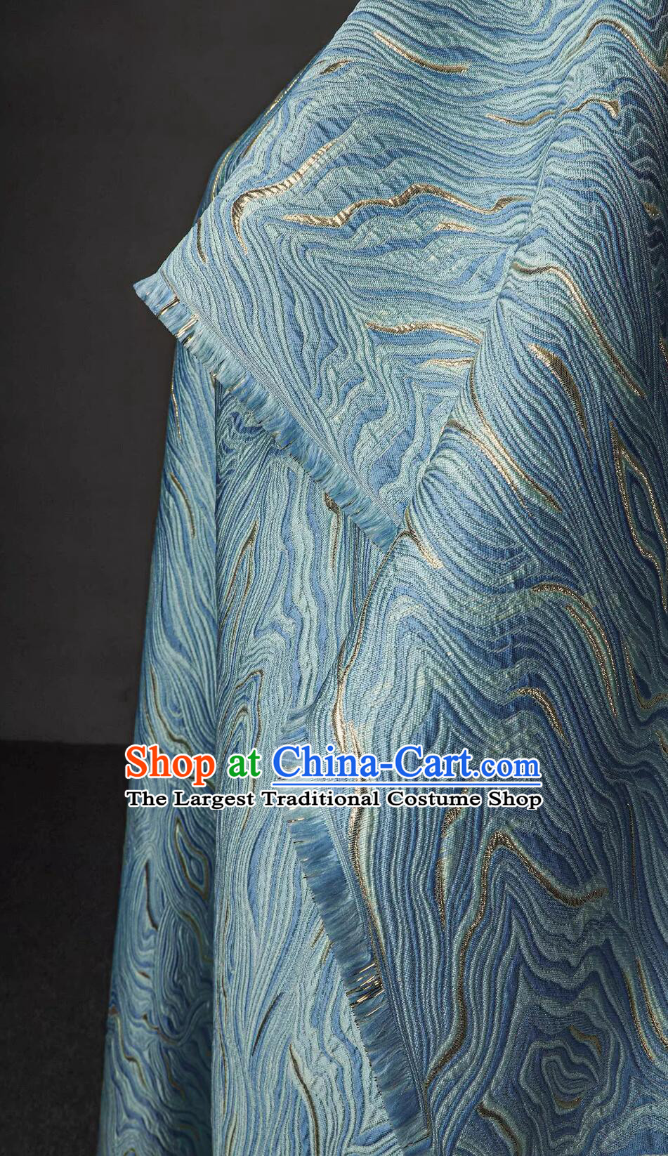 Classical Ripple Pattern Design Fabric Top Brocade Fabric Dress Coat Cloth Material