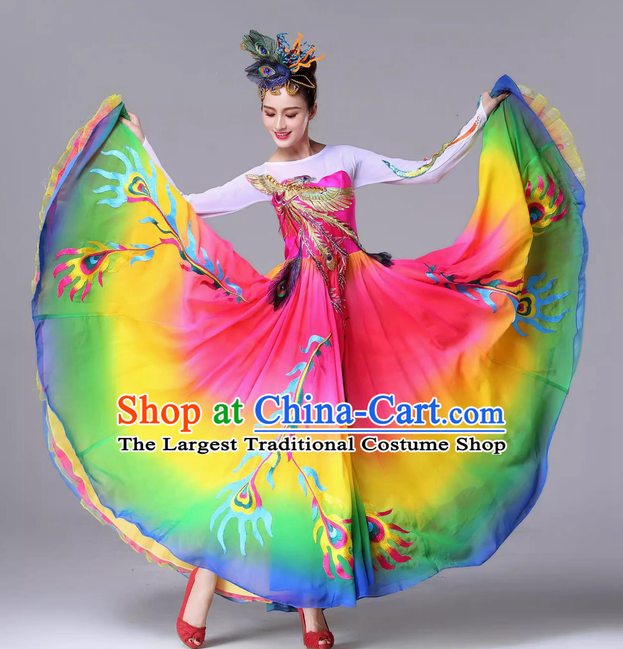 Top Opening Dance Costume Fengwei Square Dance Clothing China Female Fan Dance Dress Modern Dance Fashion
