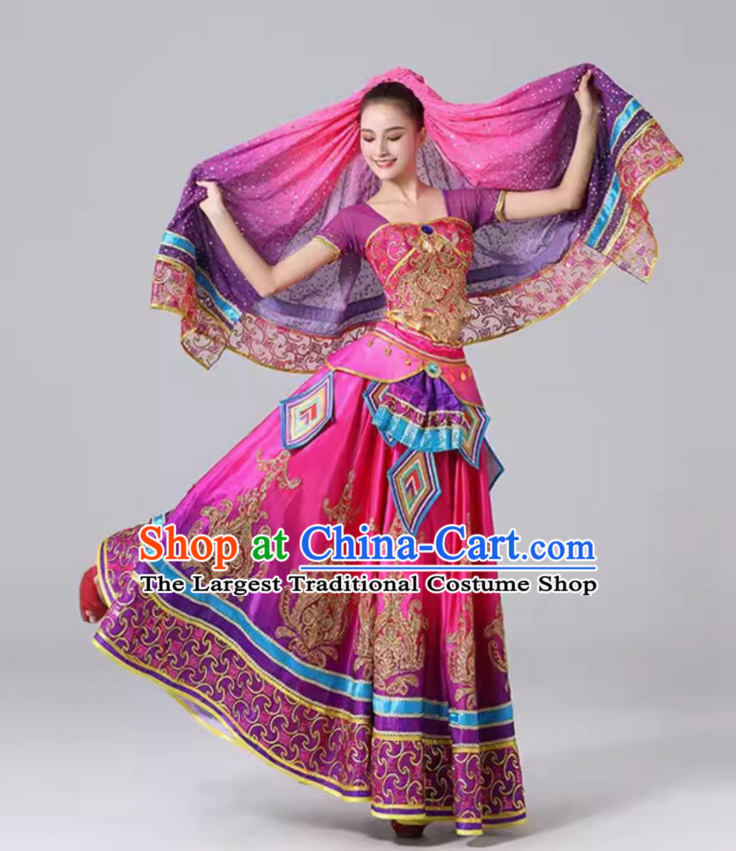 Indian Dance Performance Attire Female Exotic Dance Dress Belly Dance Costume China Xinjiang Dance Uyghur Clothing