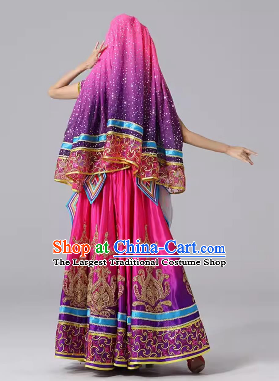 Indian Dance Performance Attire Female Exotic Dance Dress Belly Dance Costume China Xinjiang Dance Uyghur Clothing