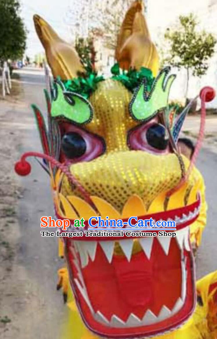 Chinese Dragon Dance Prop New Year Loong Decoration Handmade Golden Dragon Artwork