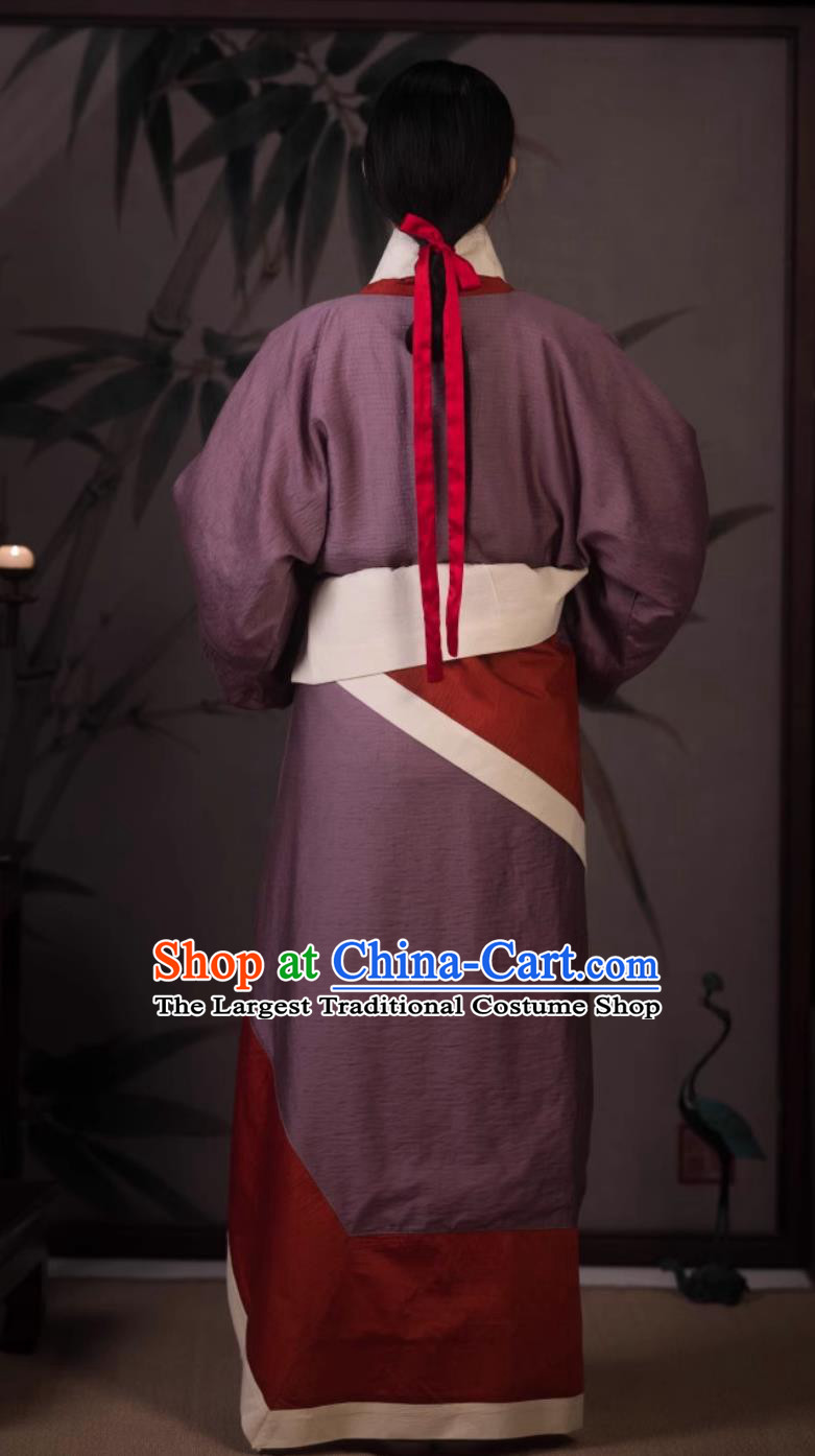 Traditional Hanfu Curving Front Robe Ancient China Court Woman Clothing Chinese Travel Photography Costume