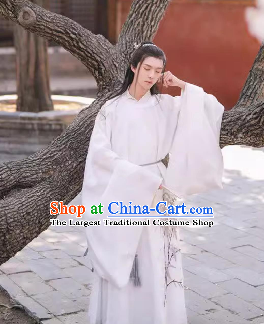 Ancient China Young Childe Clothing China Travel Photography Ming Dynasty Scholar Costume Traditional White Hanfu Robes