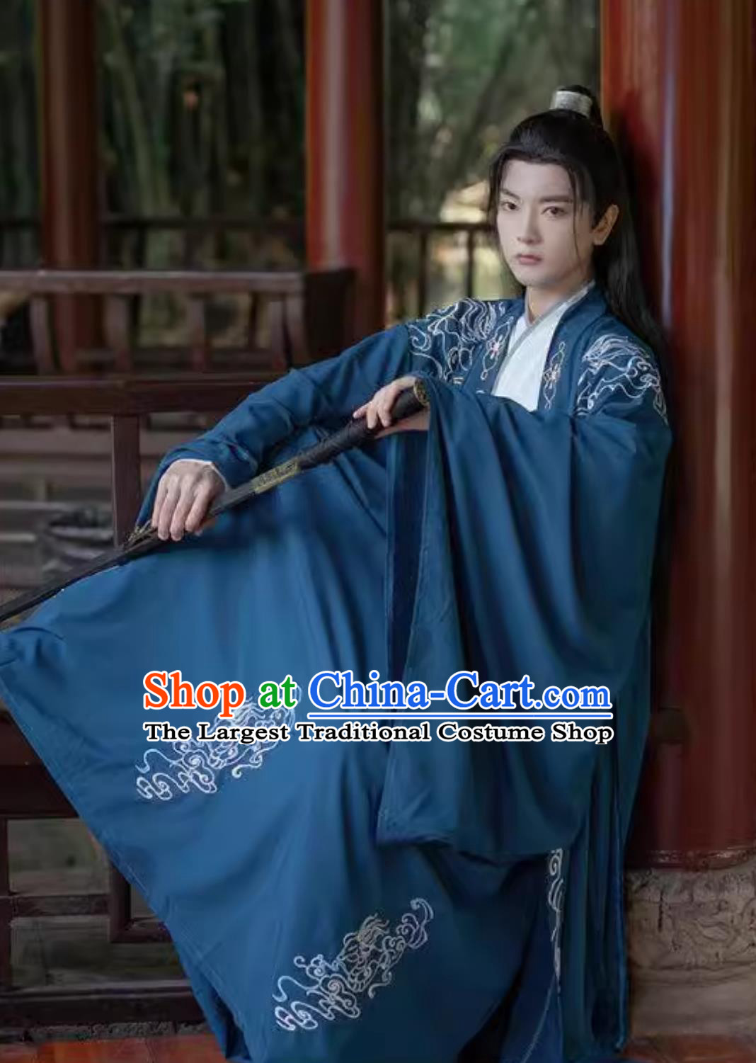 China Travel Photography Jin Dynasty Male Costume Traditional Hanfu Ancient China Wuxia Swordsman Clothing