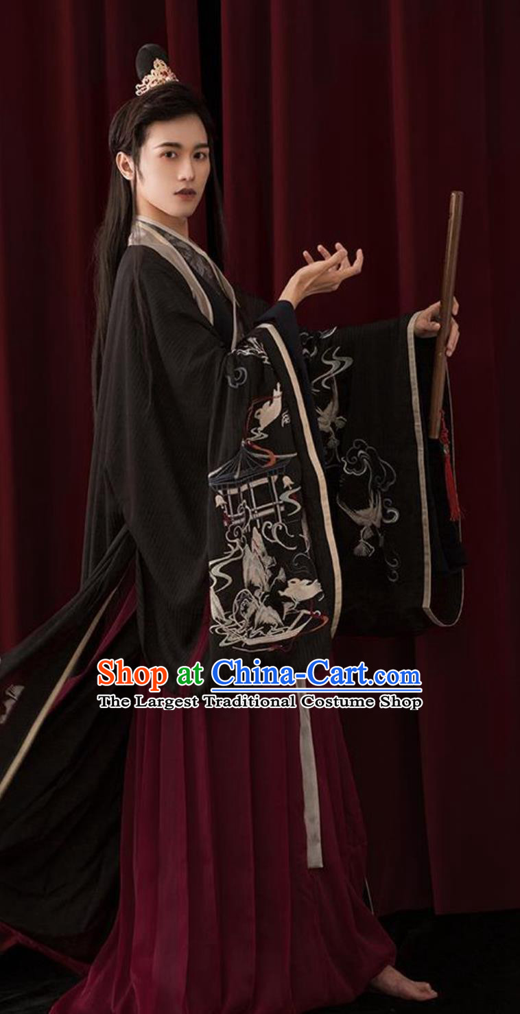 China Travel Photography Jin Dynasty Hero Costume The Untamed Wei Wuxian Traditional Hanfu Ancient China Wuxia Swordsman Clothing