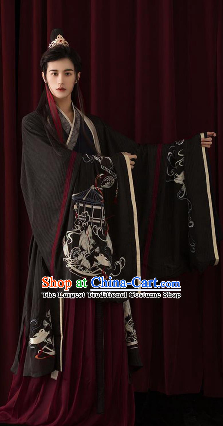 China Travel Photography Jin Dynasty Hero Costume The Untamed Wei Wuxian Traditional Hanfu Ancient China Wuxia Swordsman Clothing