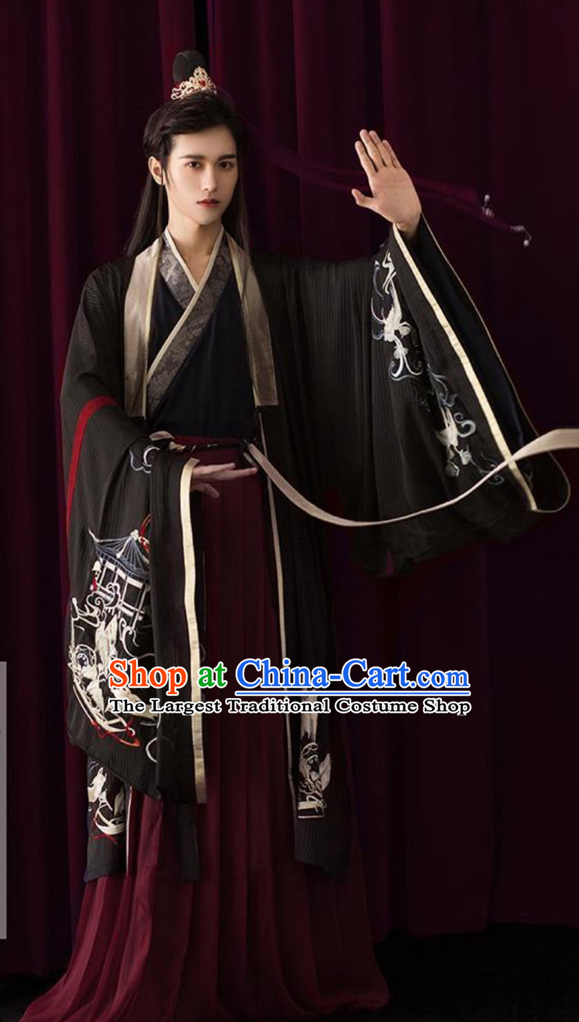 China Travel Photography Jin Dynasty Hero Costume The Untamed Wei Wuxian Traditional Hanfu Ancient China Wuxia Swordsman Clothing