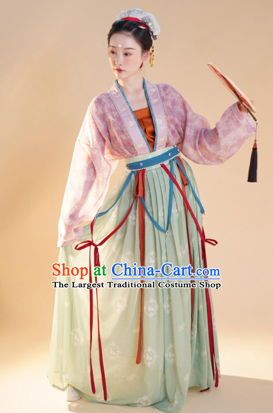 Chinese Ming Dynasty Female Dress Ancient China Court Woman Clothing Traditional Hanfu Blouse Top and Skirt Complete Set