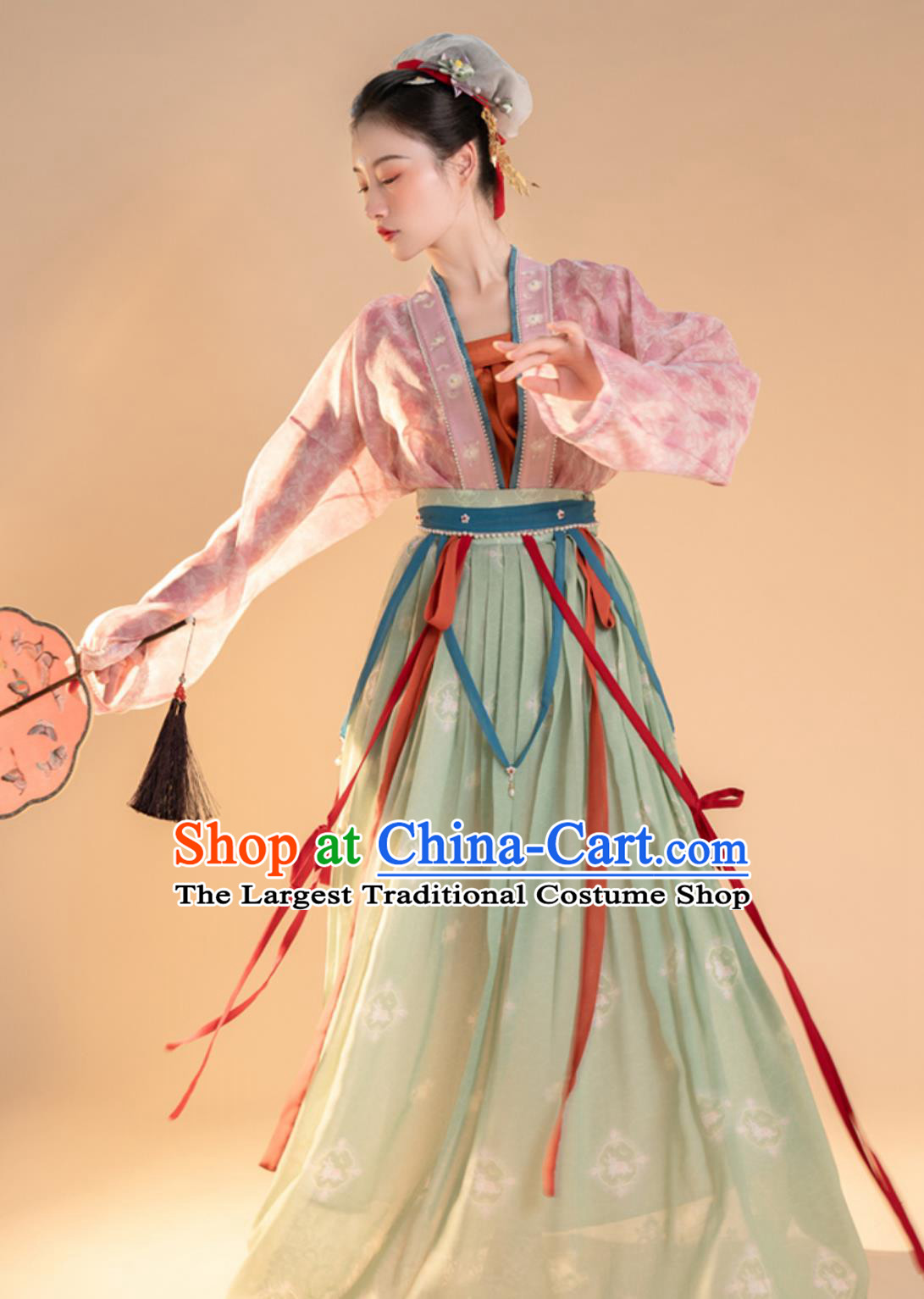 Chinese Ming Dynasty Female Dress Ancient China Court Woman Clothing Traditional Hanfu Blouse Top and Skirt Complete Set