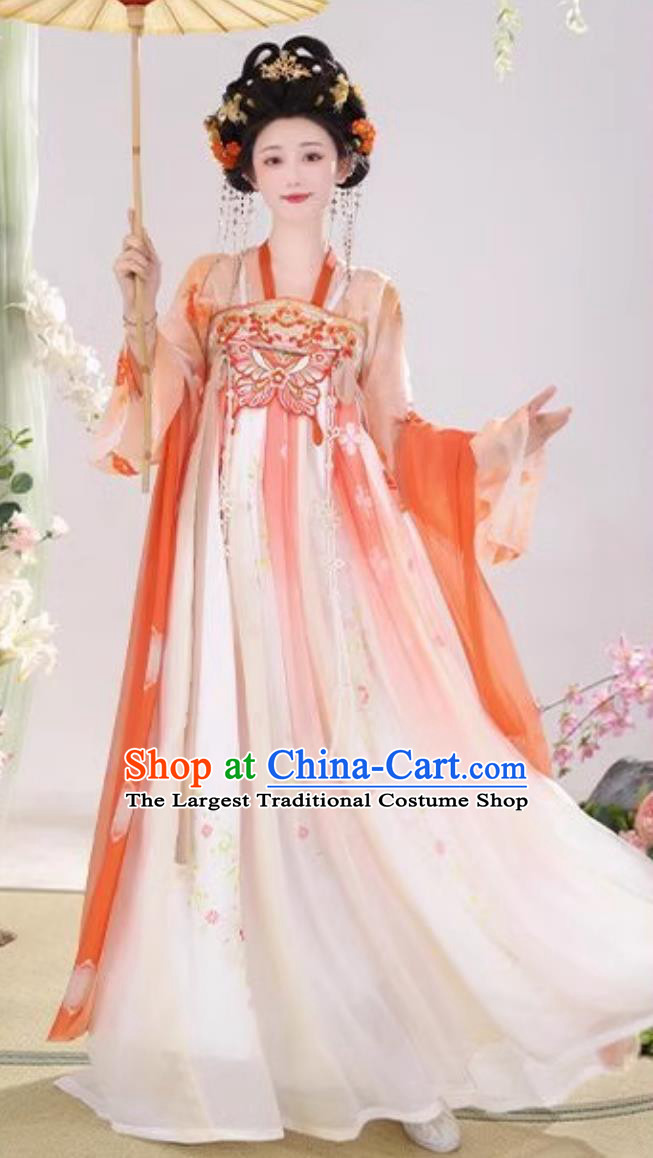 Chinese Tang Dynasty Young Lady Costume Ancient China Princess Clothing Traditional Hanfu Ruqun Complete Set