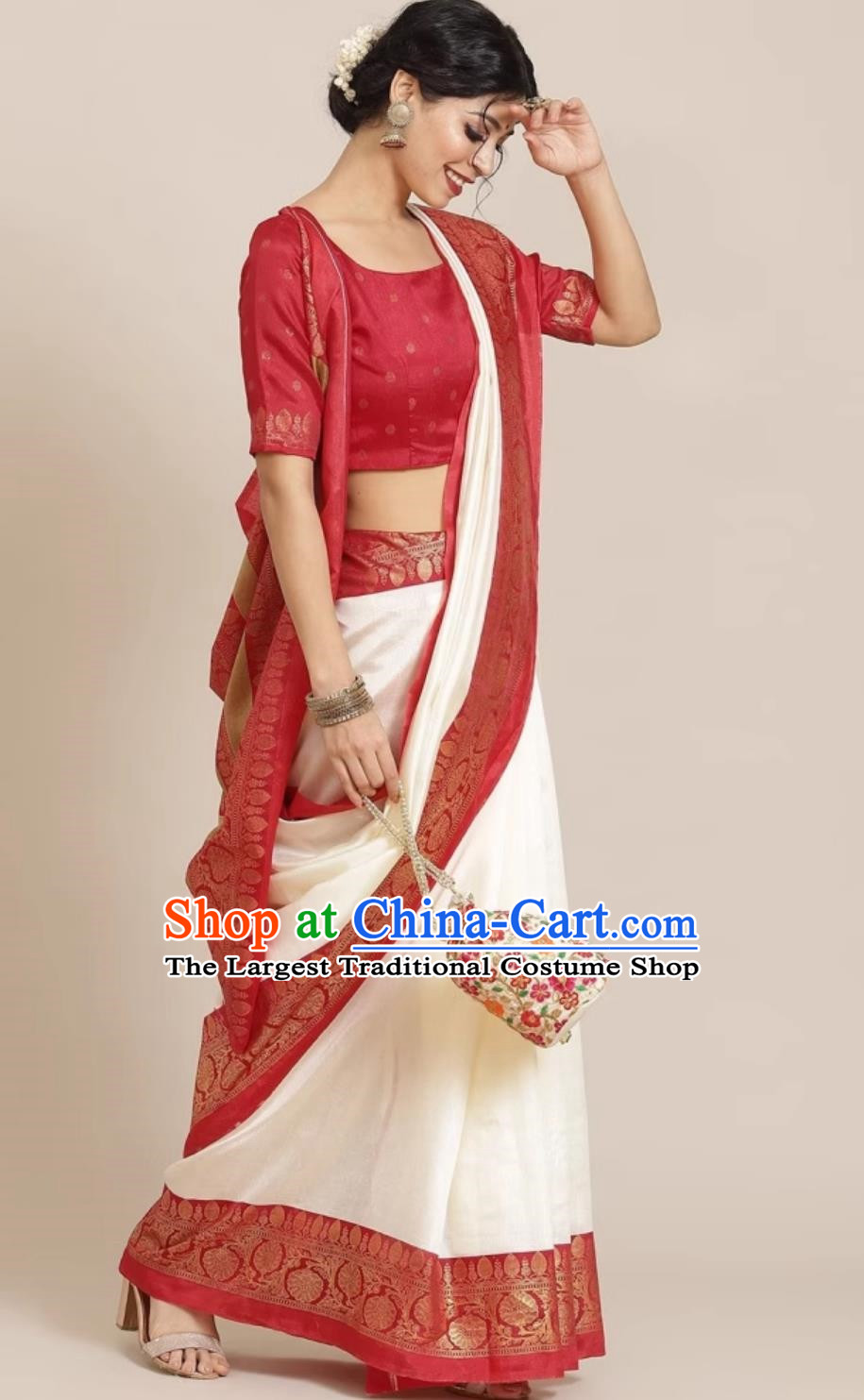 Indian National Sari Traditional Festive Clothing India Woman Dress Complete Set