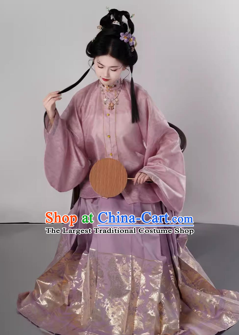 Chinese Travel Photography Clothing Traditional Hanfu Ancient China Ming Dynasty Noble Woman Costumes Complete Set