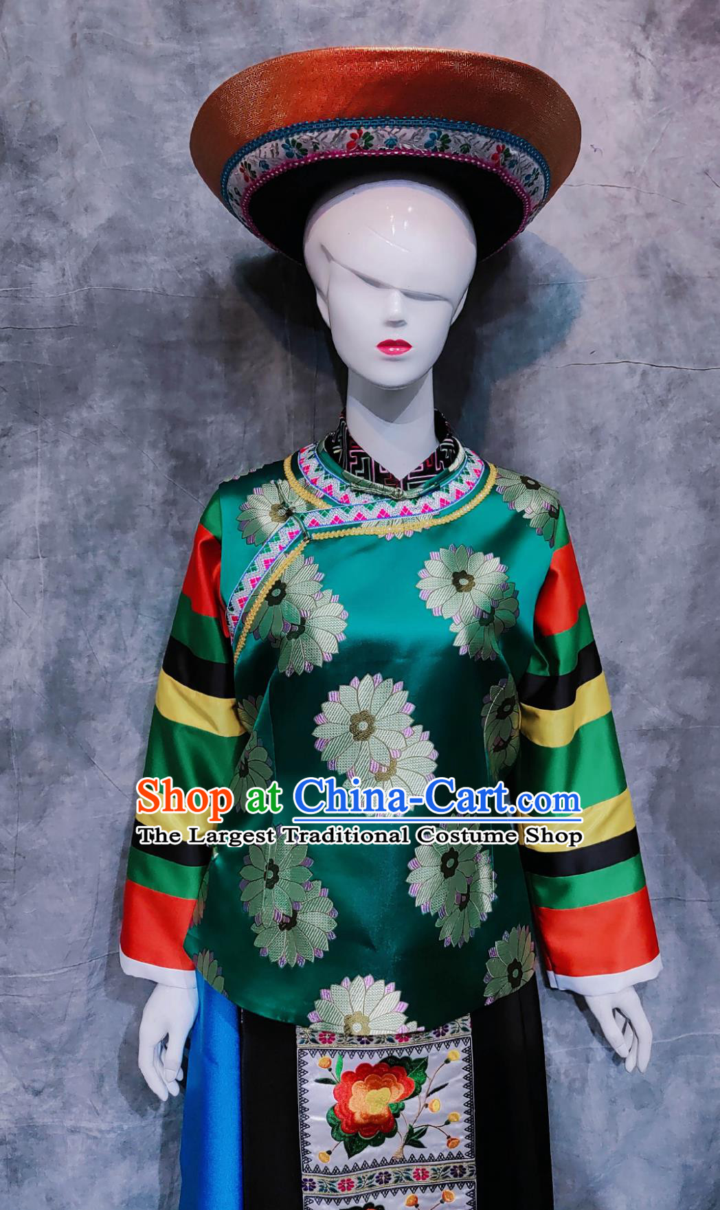 Traditional Chinese Ethnic Dance Costume Tu National Minority Woman Clothing Qinghai Travel Photography Outfit