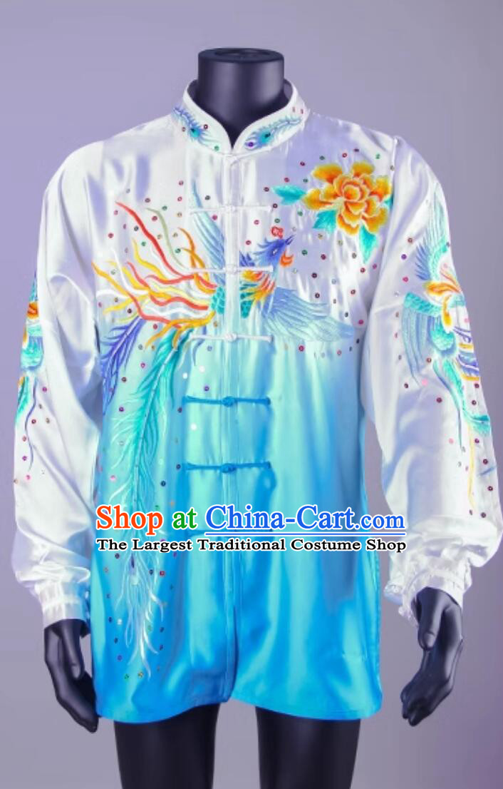Top Embroidered Tai Chi Suit Chinese Kung Fu Taiji Costume Pure Silk Wushu Uniform
