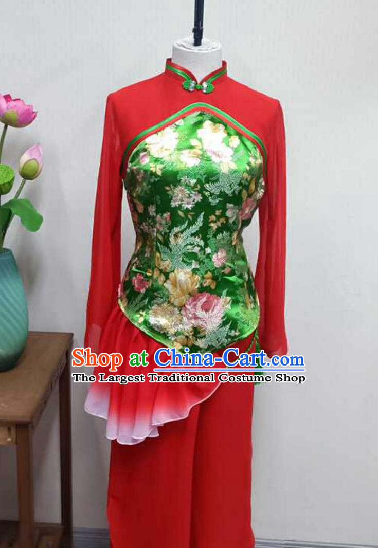 China Shouguang Yangko Dance Clothing Chinese Folk Dance Costume New Year Celebration Dance Reed Outfit