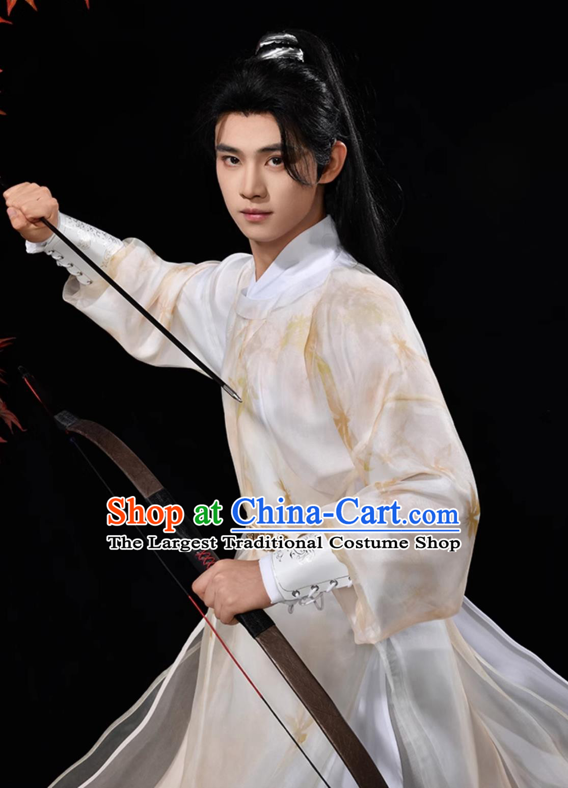 China Traditional Male Clothing Chinese Tang Dynasty Hanfu Ancient Swordsman Embroidered Yellow Costumes Complete Set