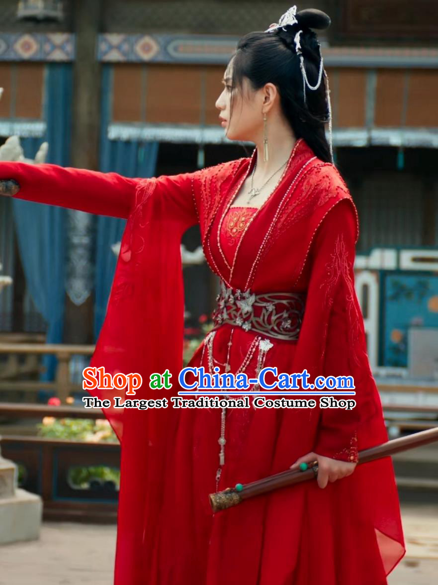 Ancient China Noble Lady Clothing Chinese TV Drama Dashing Youth Chivalrous Woman Li Xin Yue Garment Costume