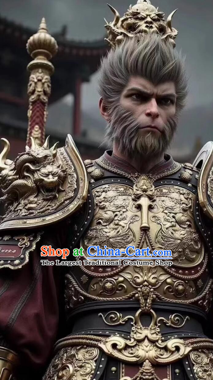 Black Myth Wukong Armor Journey to the West Monkey King Tian Ming Ren Costumes Complete Set
