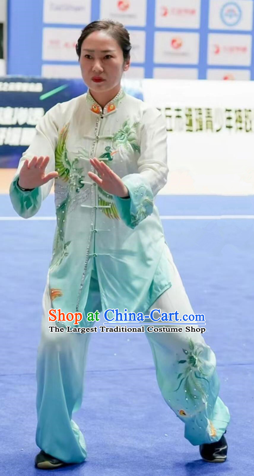 Top Embroidered Tai Chi Suit Chinese Kung Fu Competition Clothing Wushu Uniform