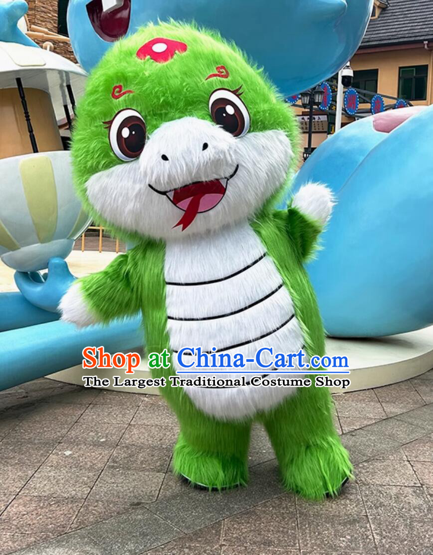 Chinese Zodiac Snake Mascot Costume New Year Parade Costume Walking Figure Green Snake Clothing