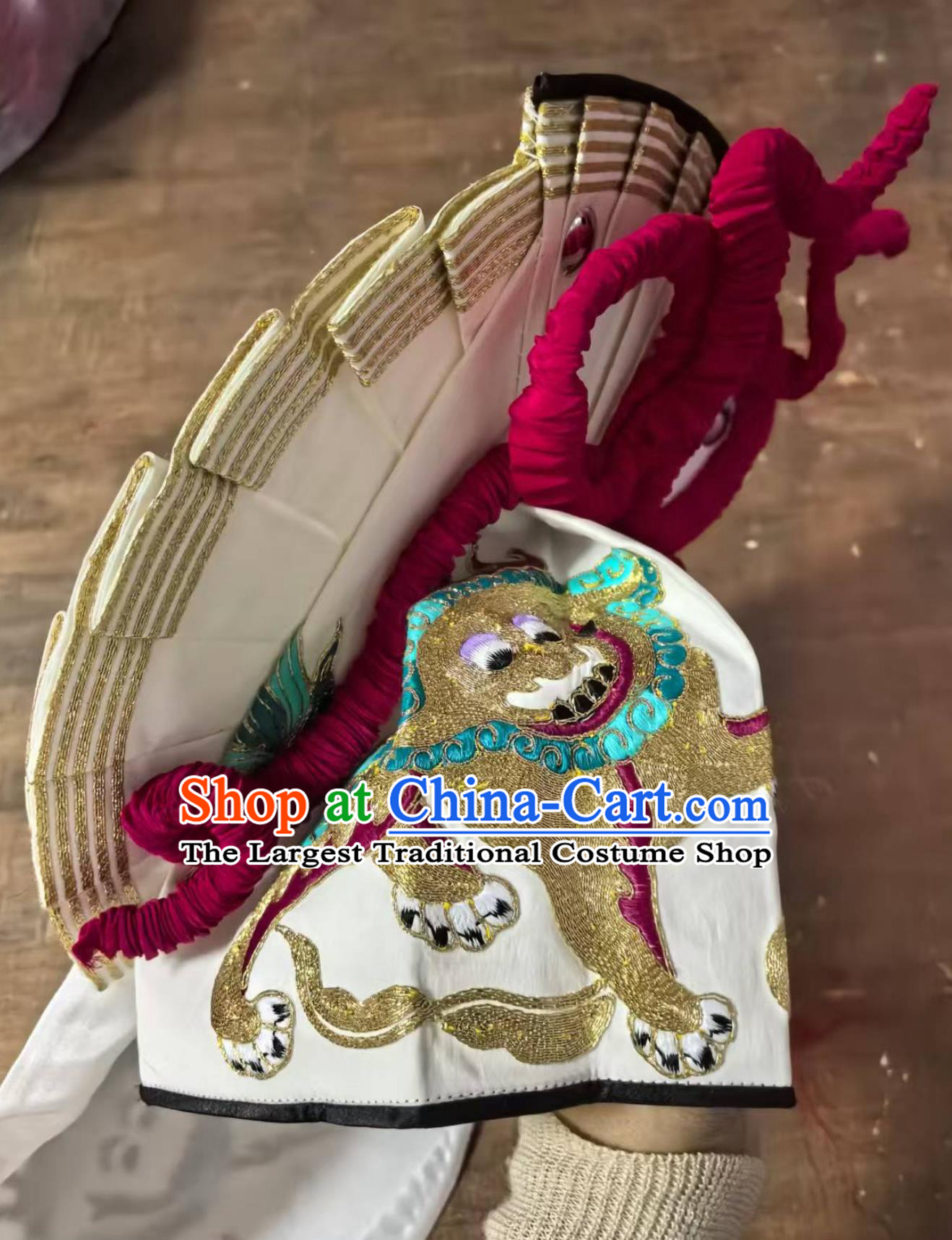 Handmade Chinese Beijing Opera Wusheng Headwear Cantonese Opera Warrior Headgear