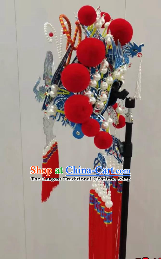 China Beijing Opera Female General Headwear Chinese Beijing Opera Actress Headgear Handmade Traditional Opera Butterfly Helmet
