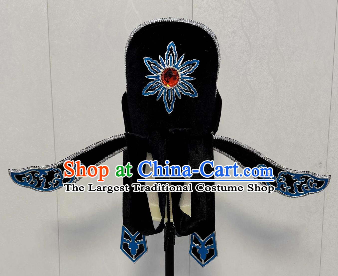 Handmade Chinese Beijing Opera Xiaosheng Hat China Shaoxing Opera Scholar Headgear