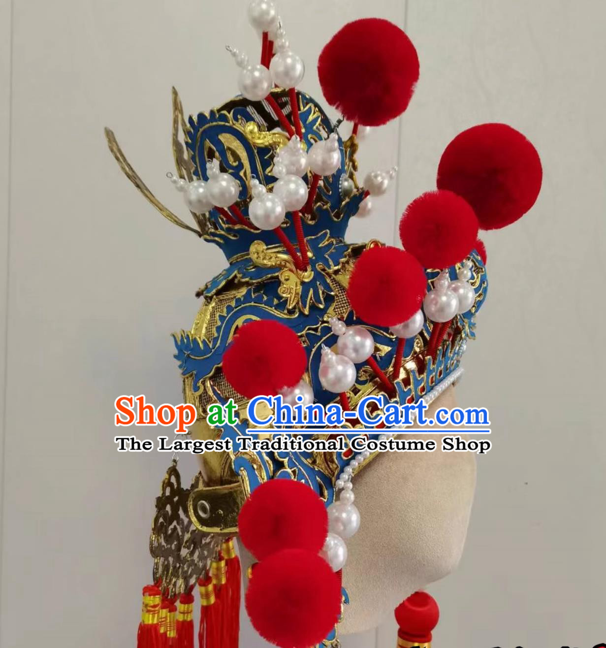 Chinese Peking Opera Xiaosheng Headgear Handmade Traditional Opera Prince Helmet China Beijing Opera Headpiece