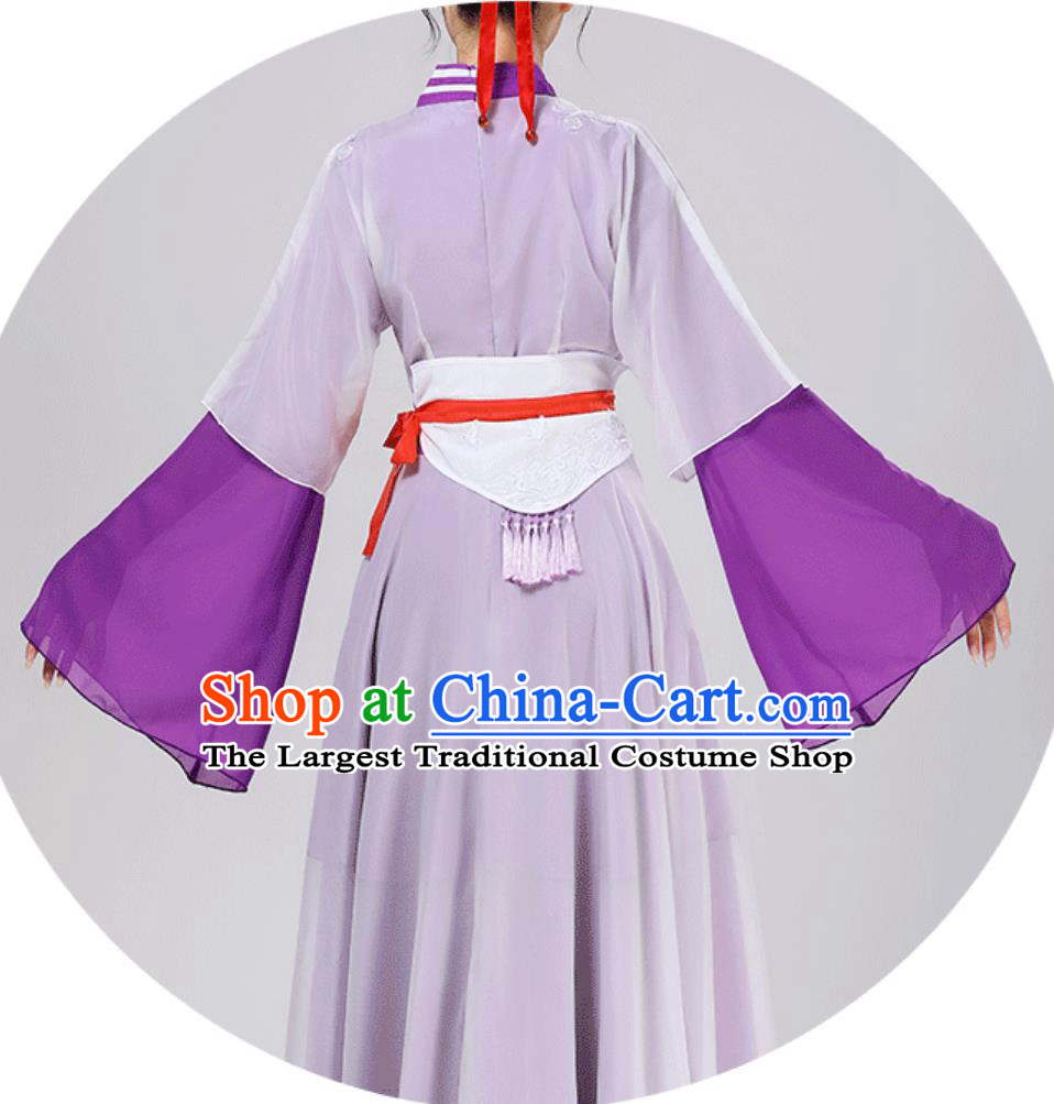 Traditional China Lantern Festival Performance Purple Dress Chinese Classical Dance Costume Ancient Song Dynasty Woman Clothing