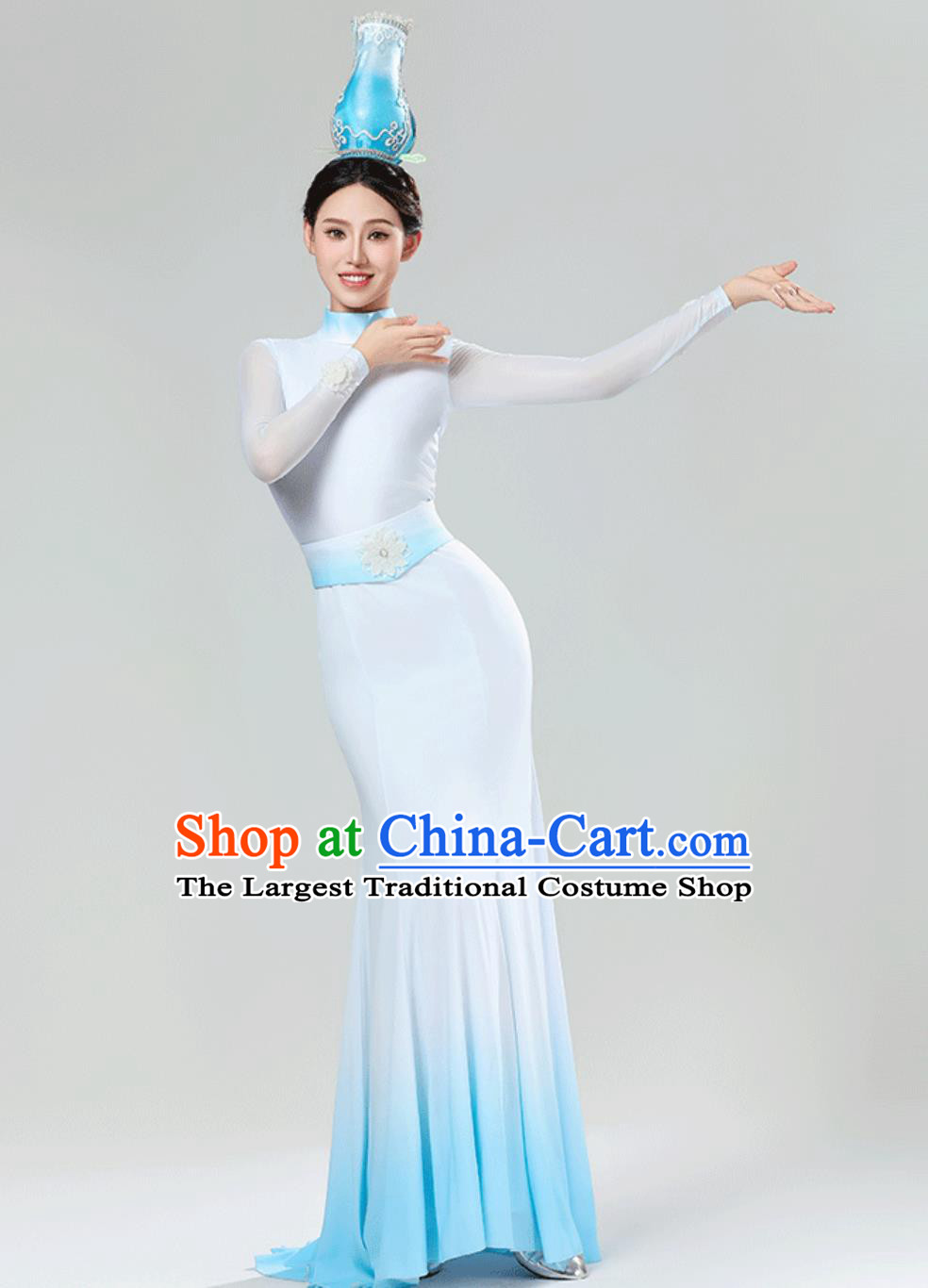China Spring Festival Gala Performance Dress Modern Dance Costume Porcelain Shadows Women Group Dance Clothing