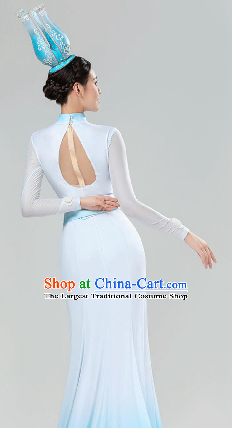 China Spring Festival Gala Performance Dress Modern Dance Costume Porcelain Shadows Women Group Dance Clothing