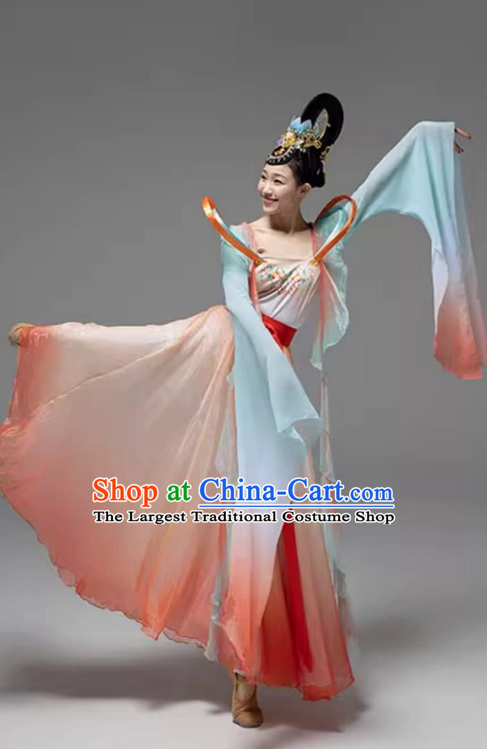 Women Group Stage Performance Clothing Chinese Han Tang Dance Costume Fish Lantern Dance Dress