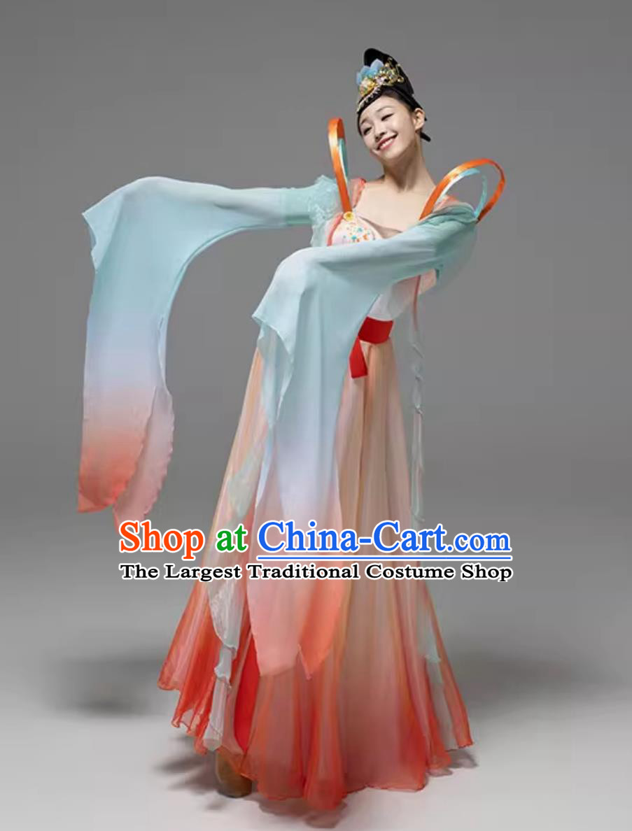 Women Group Stage Performance Clothing Chinese Han Tang Dance Costume Fish Lantern Dance Dress