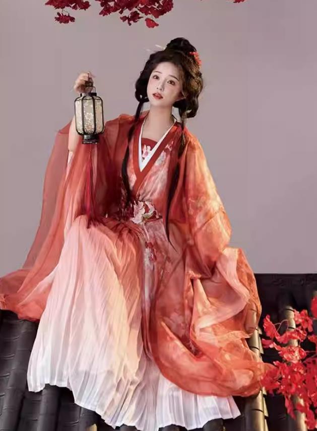 Ancient Chinese Princess Dress Jin Dynasty Hanfu Zhiju Traditional Costume