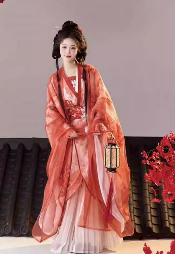 Ancient Chinese Princess Dress Jin Dynasty Hanfu Zhiju Traditional Costume