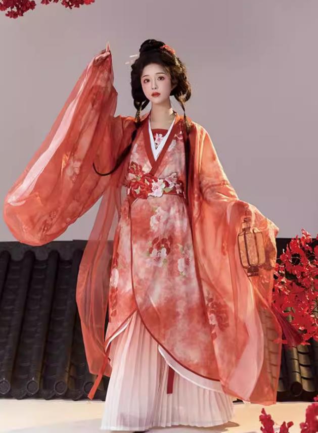 Ancient Chinese Princess Dress Jin Dynasty Hanfu Zhiju Traditional Costume