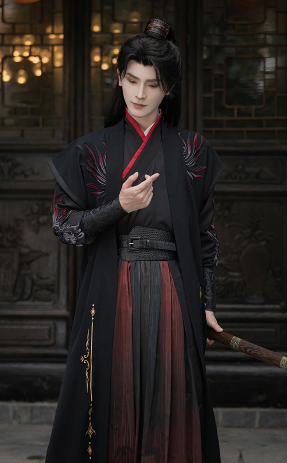 Wuxia Knight Embroidered Hanfu Outfit Ancient Hero Costume Traditional Chinese Swordsman Clothing