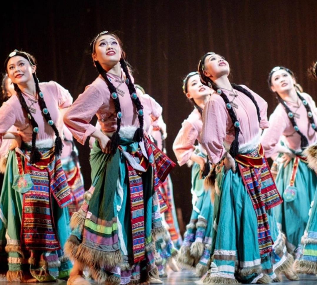 Spring Sowing Tibetan Dance Costume Women Zang Ethnic Folk Dance Clothing Chinese Stage Performance Tibetan Robe