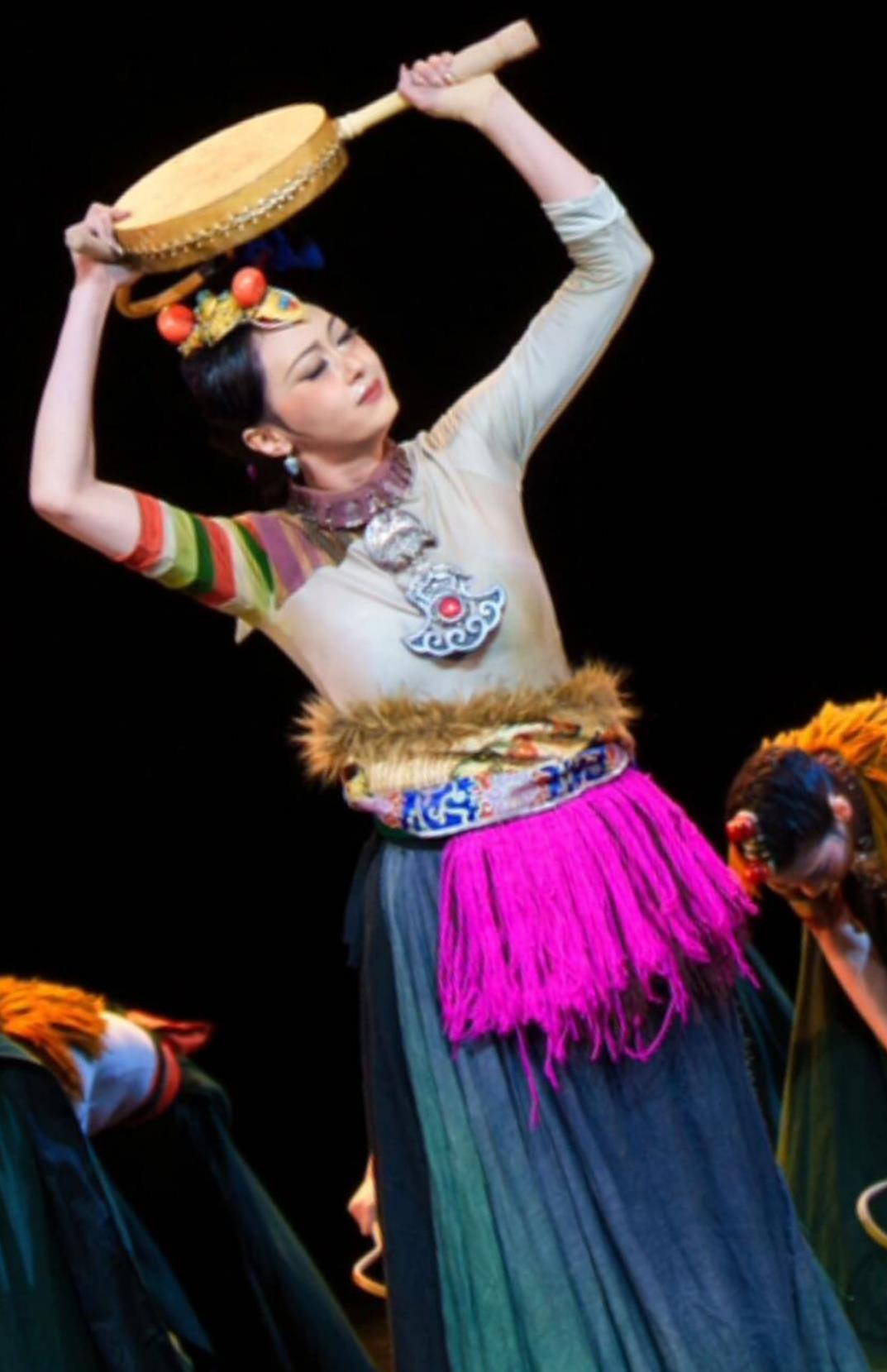 Tibetan Dance Performance Costume Women Mystic Rhythm Drum Dance Clothing Chinese Zang Minority Nationality Dance Blouse and Skirt