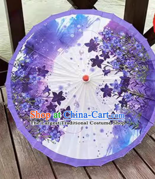 Chinese Style Tassel Umbrella Fashion Show Prop Silk Dance Umbrella Hanfu Dance Purple Umbrella